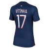 Virallinen Fanipaita Paris Saint-Germain 2023-24 Vitinha 17 Kotipelipaita - Naisten